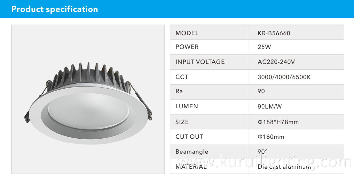 25W Led Round Downlight